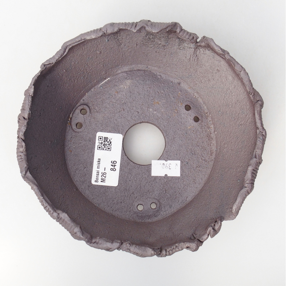 Ceramic bonsai bowl 17 x 16 x 6 cm, metal colour