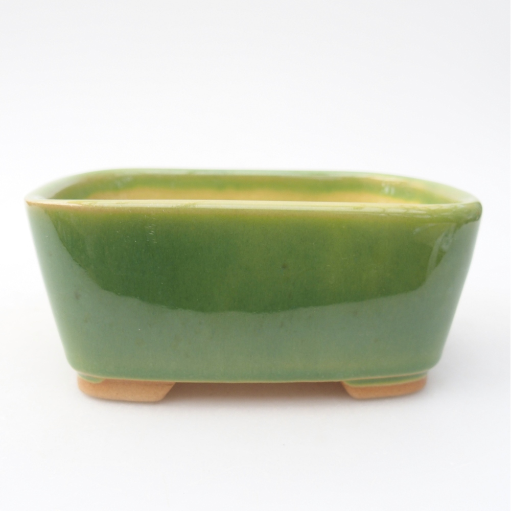 Ceramic bonsai bowl 13,5 x 10,5 x 6 cm, green