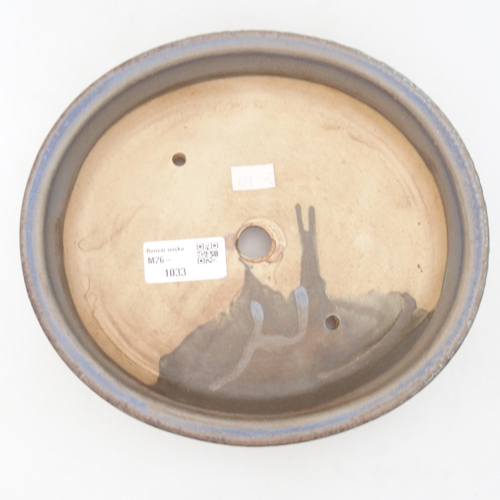 Ceramic bonsai bowl 21 x 19 x 8 cm, colour blue