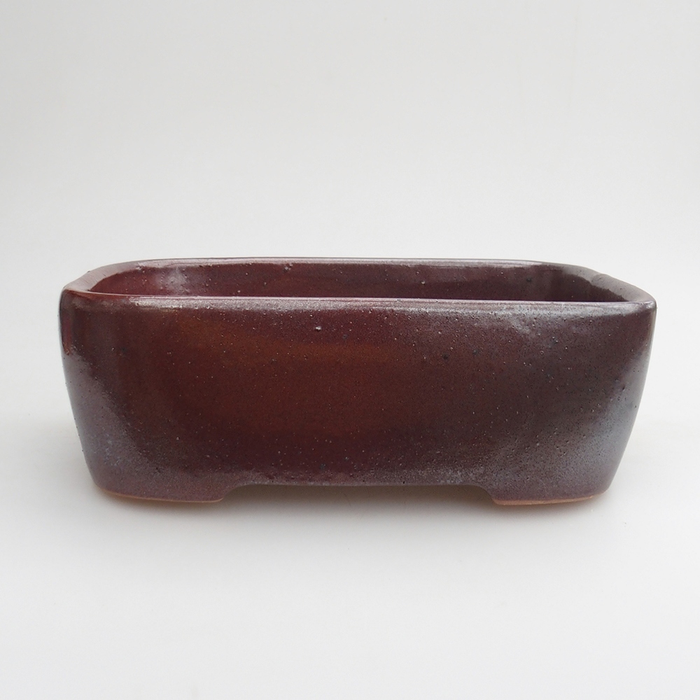 Ceramic bonsai bowl 23 x 17 x 7,5 cm, colour burgundy