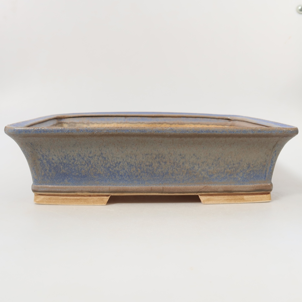Ceramic bonsai pot, 29.5 x 24 x 8 cm, blue