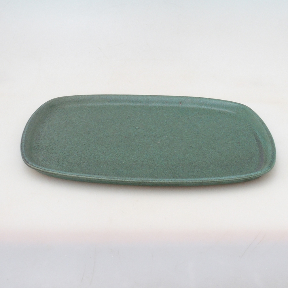 Ceramic saucer H09 - 28.5 x 19.5 x 1.5 cm - green