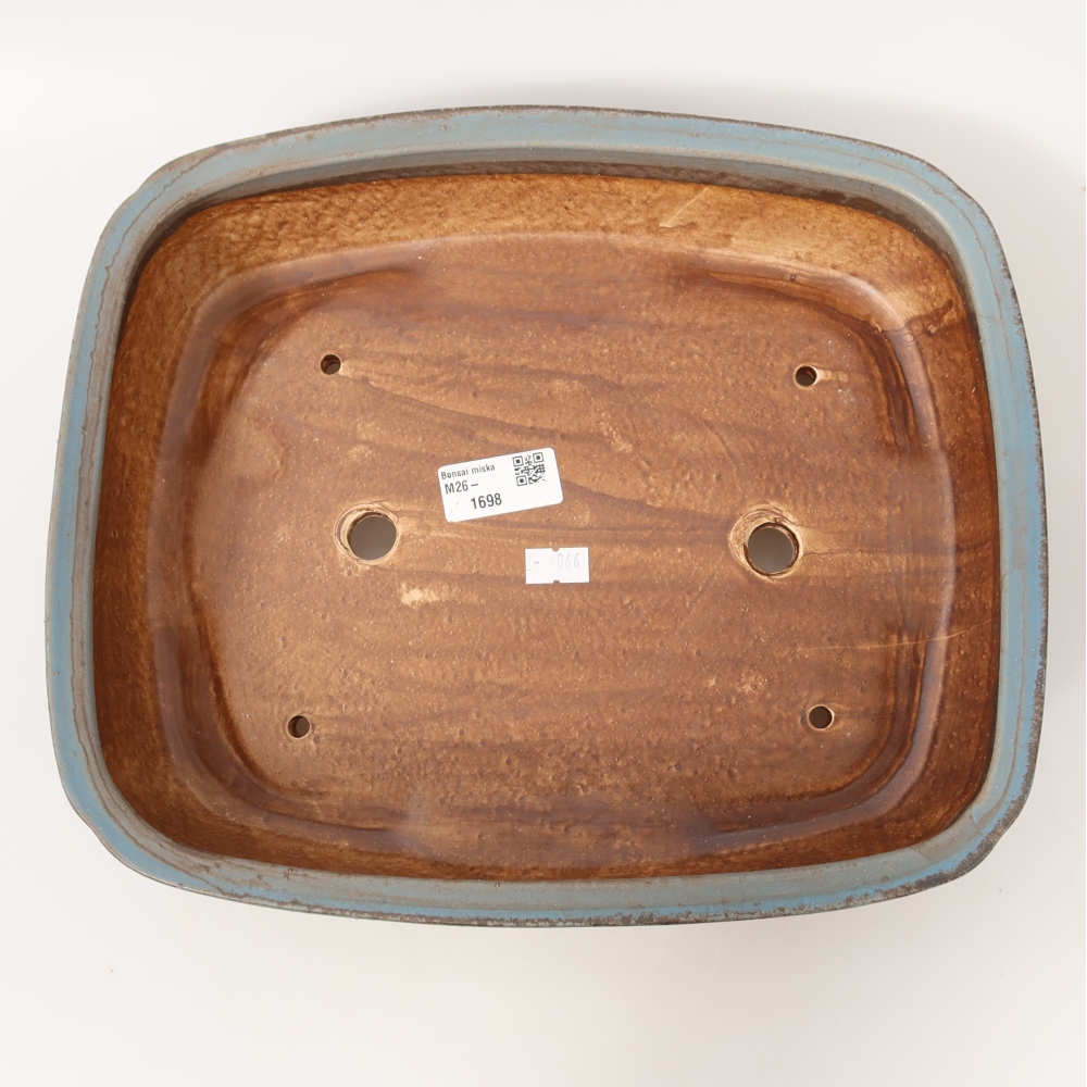 Ceramic bonsai bowl 29,5 x 25 x 7 cm, colour blue