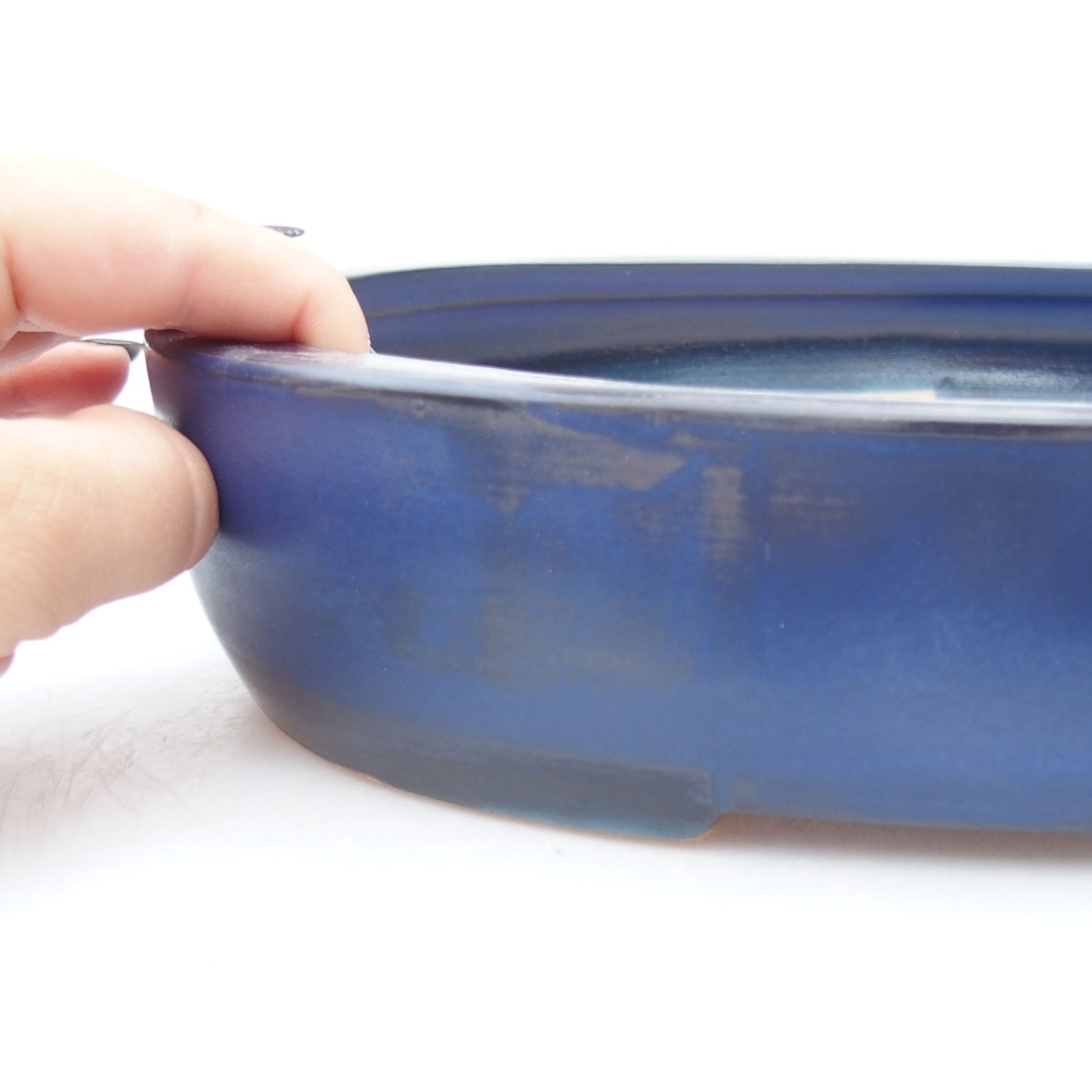 Ceramic bonsai bowl 26,5 x 21 x 5,5 cm, color blue