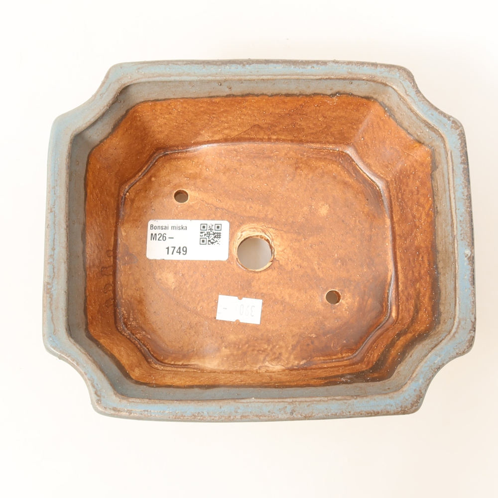 Ceramic bonsai pot, 18 x 15 x 6 cm, blue