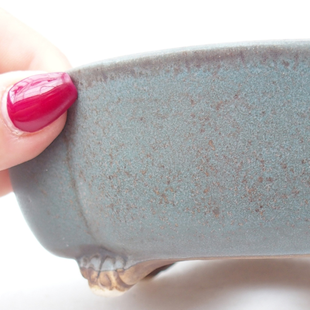 Ceramic bonsai bowl 13,5 x 13 x 5 cm, color blue