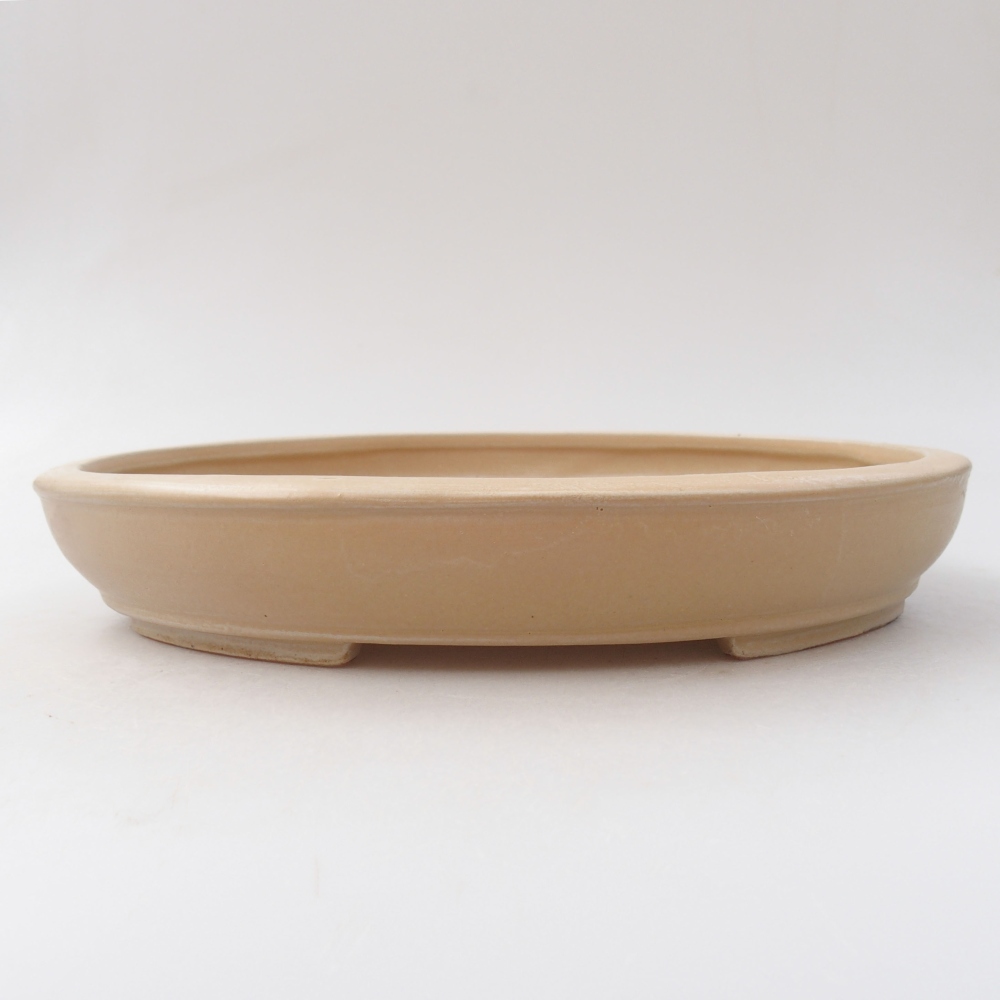 Ceramic bonsai bowl 24,5 x 20 x 4 cm, color beige