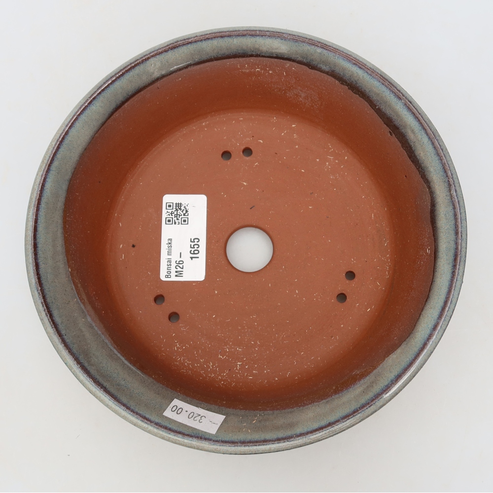Ceramic bonsai bowl 17,5 x 17,5 x 5 cm, grey