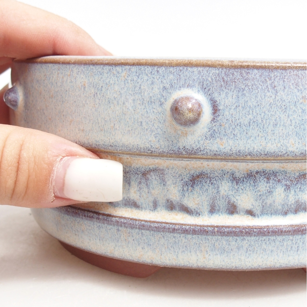 Ceramic bonsai bowl 15,5 x 15,5 x 6,5 cm, colour blue