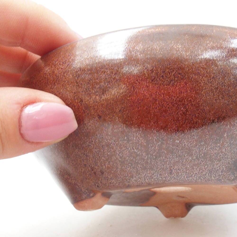 Ceramic bonsai bowl 11 x 11 x 5 cm, color brown