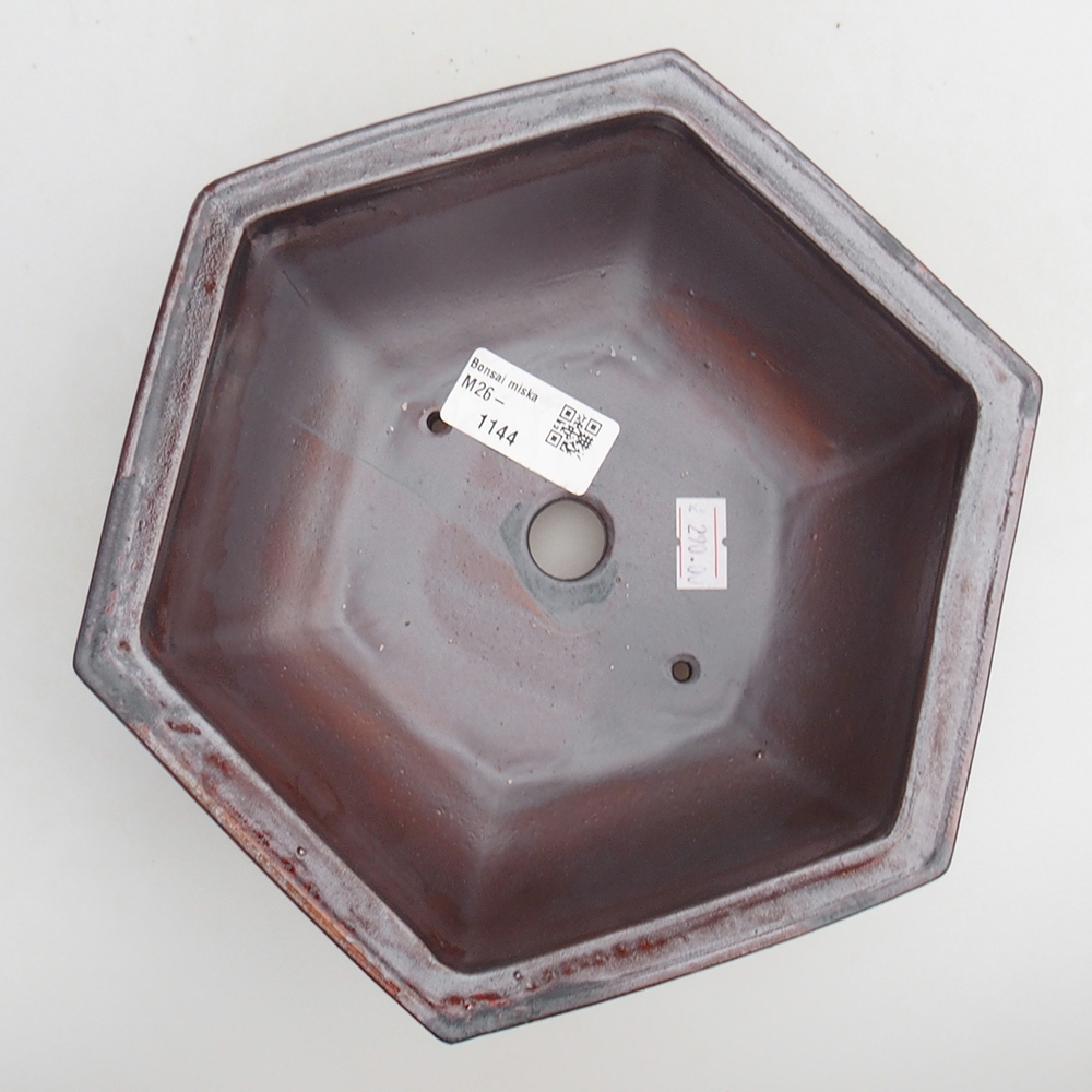 Ceramic bonsai bowl 21 x 18 x 7,5 cm, metallic black
