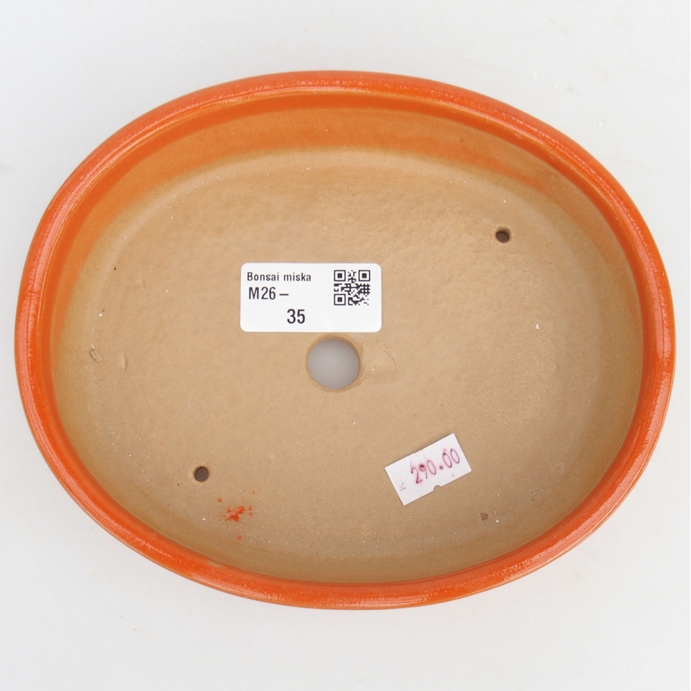 Ceramic bonsai bowl 17 x 14 x 4 cm, orange