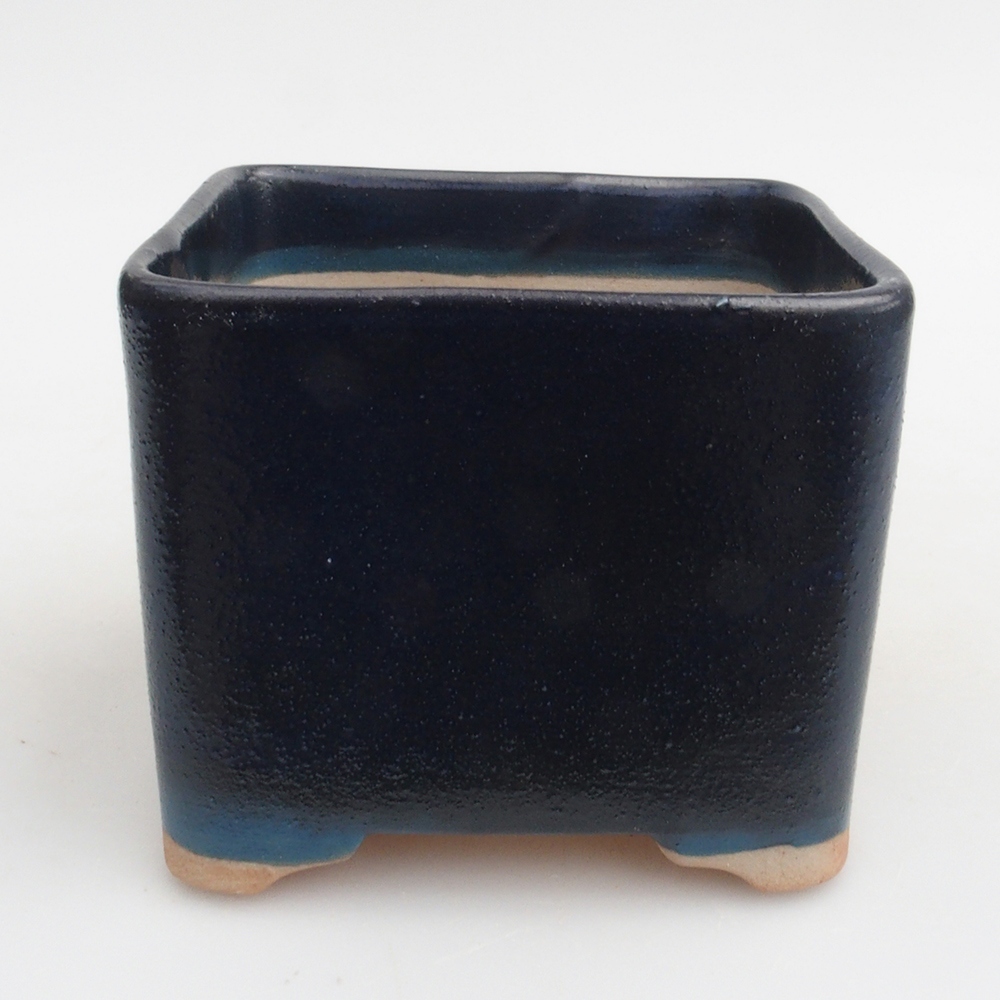 Ceramic bonsai bowl 10 x 10 x 8 cm, color blue