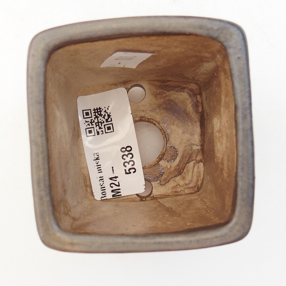 Ceramic bonsai bowl 6,5 x 6,5 x 7 cm, color brown