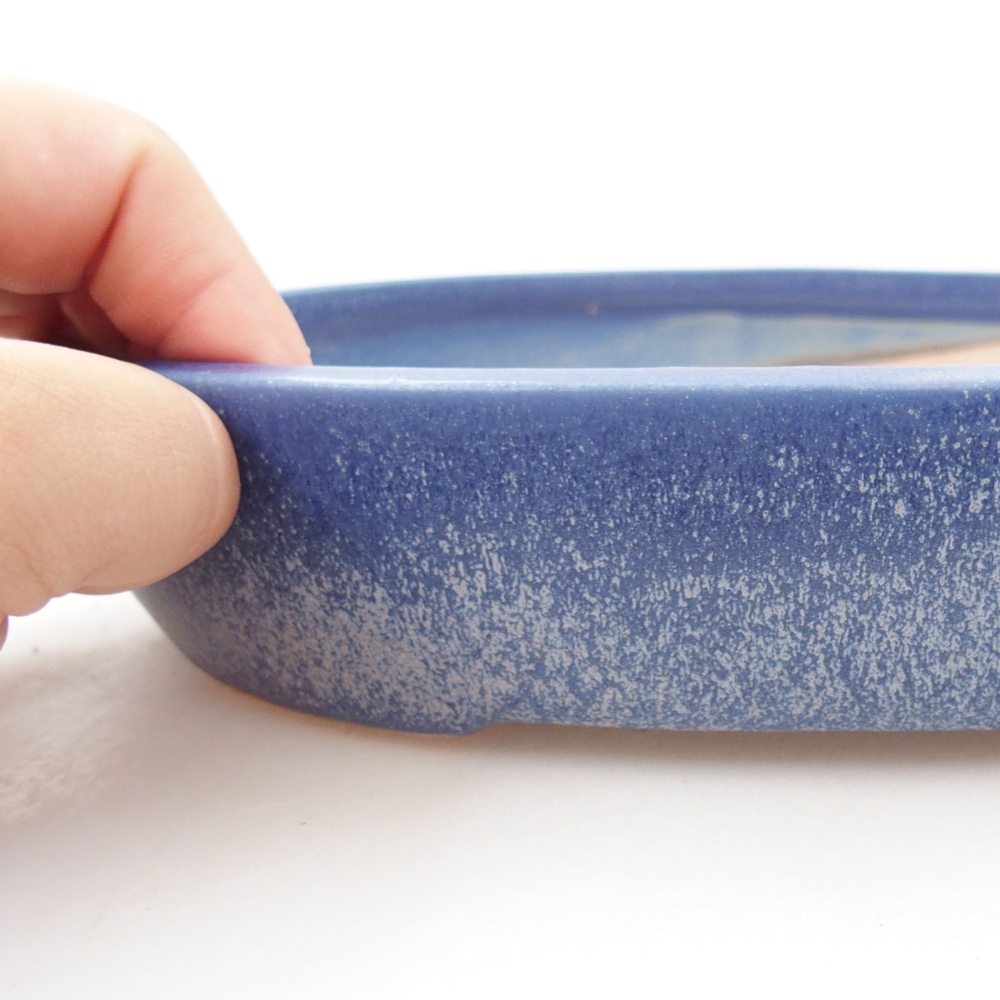 Ceramic bonsai bowl 22 x 16,5 x 4 cm, color blue