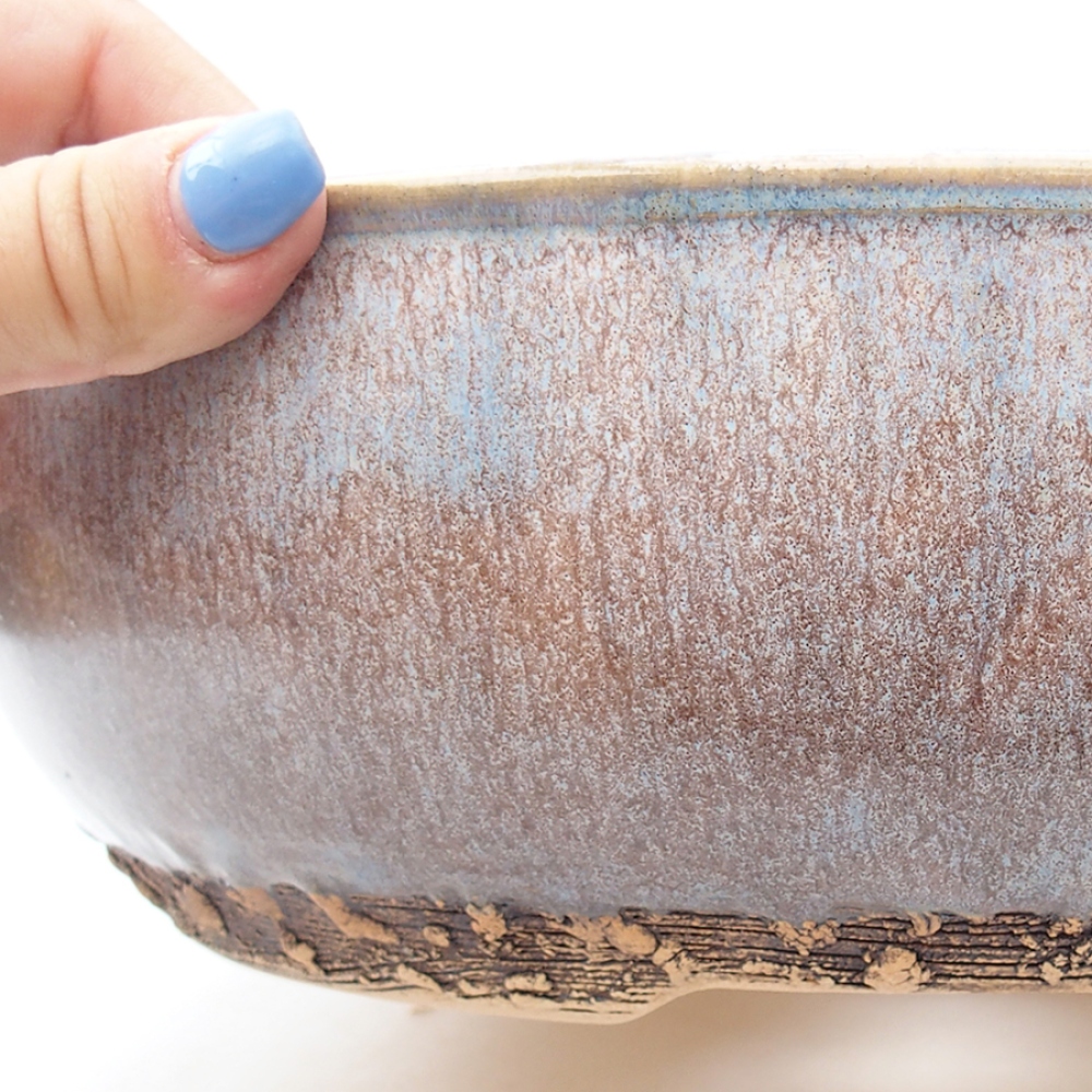 Ceramic bonsai bowl 27 x 27 x 8 cm, color blue