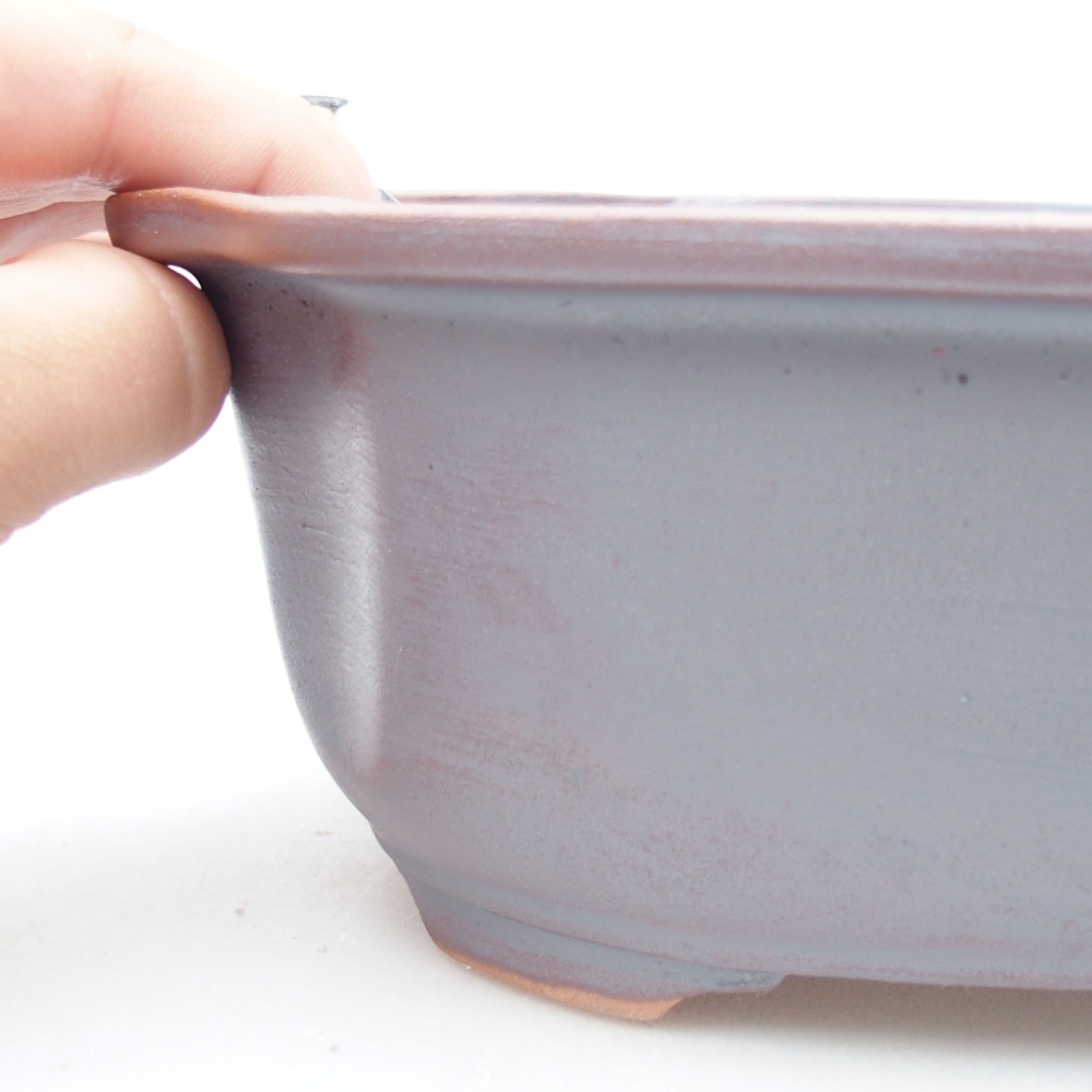 Ceramic bonsai bowl 22,5 x 17,5 x 7,5 cm, color metallic