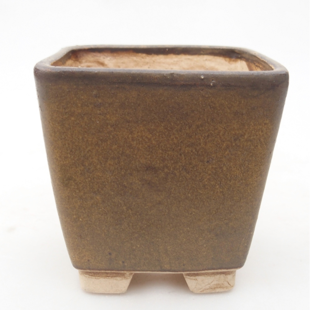Ceramic bonsai bowl 7,5 x 7,5 x 7,5 cm, brown