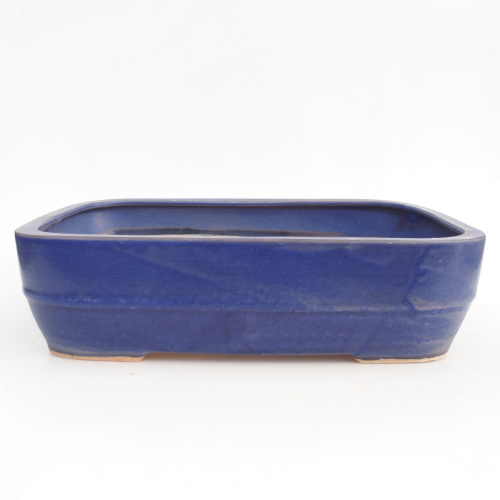 Ceramic bonsai bowl 28,5 x 21 x 7,5 cm, colour blue