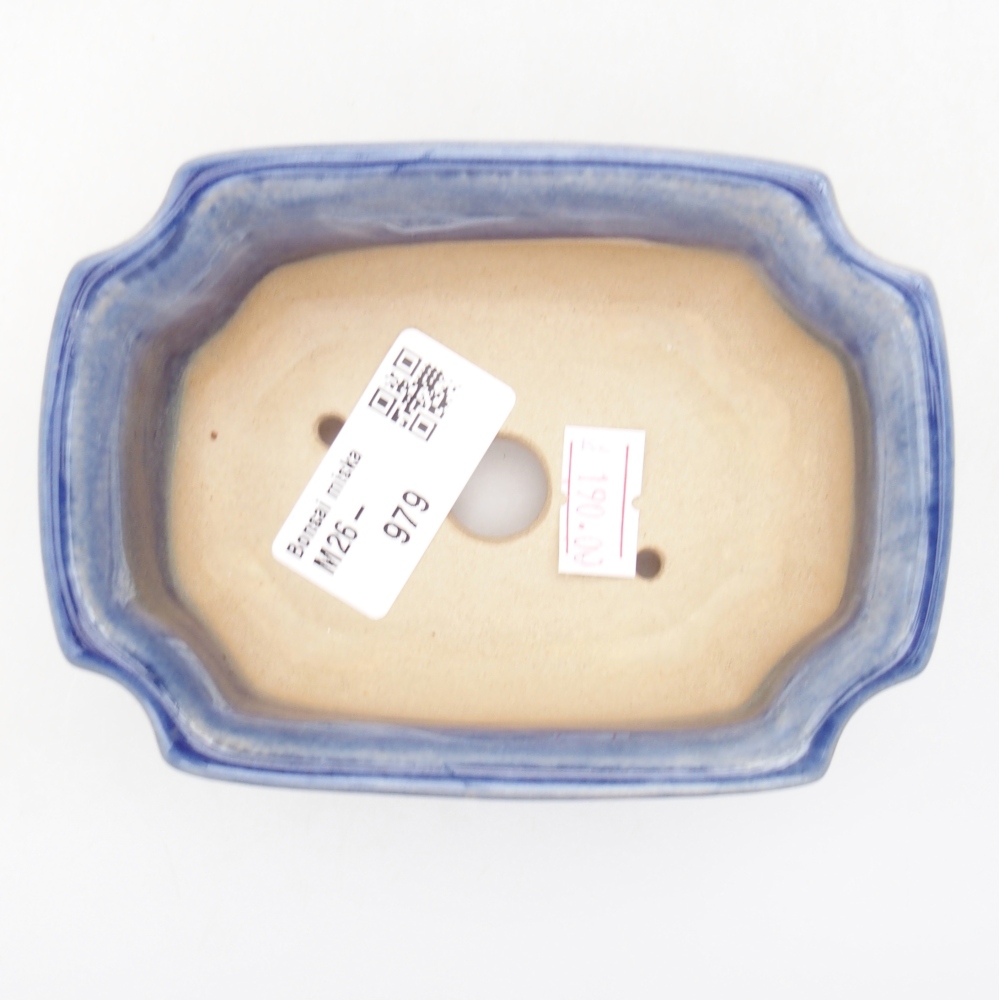 Ceramic bonsai bowl 11,5 x 8,5 x 4 cm, colour blue