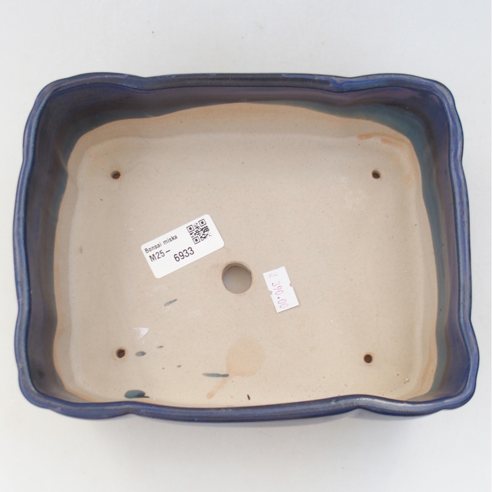 Ceramic bonsai bowl 20,5 x 17 x 7 cm, colour blue