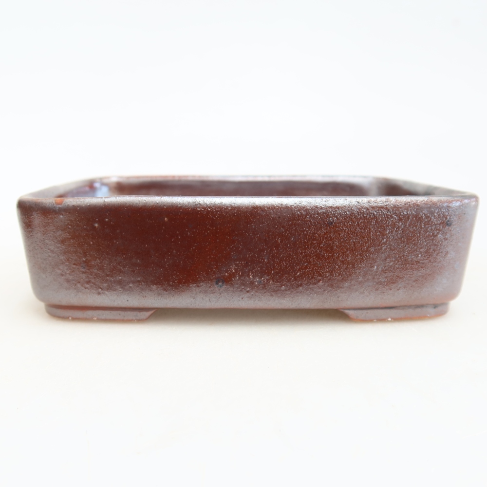 Ceramic bonsai pot, 13 x 9.5 x 3.5 cm, metallic color