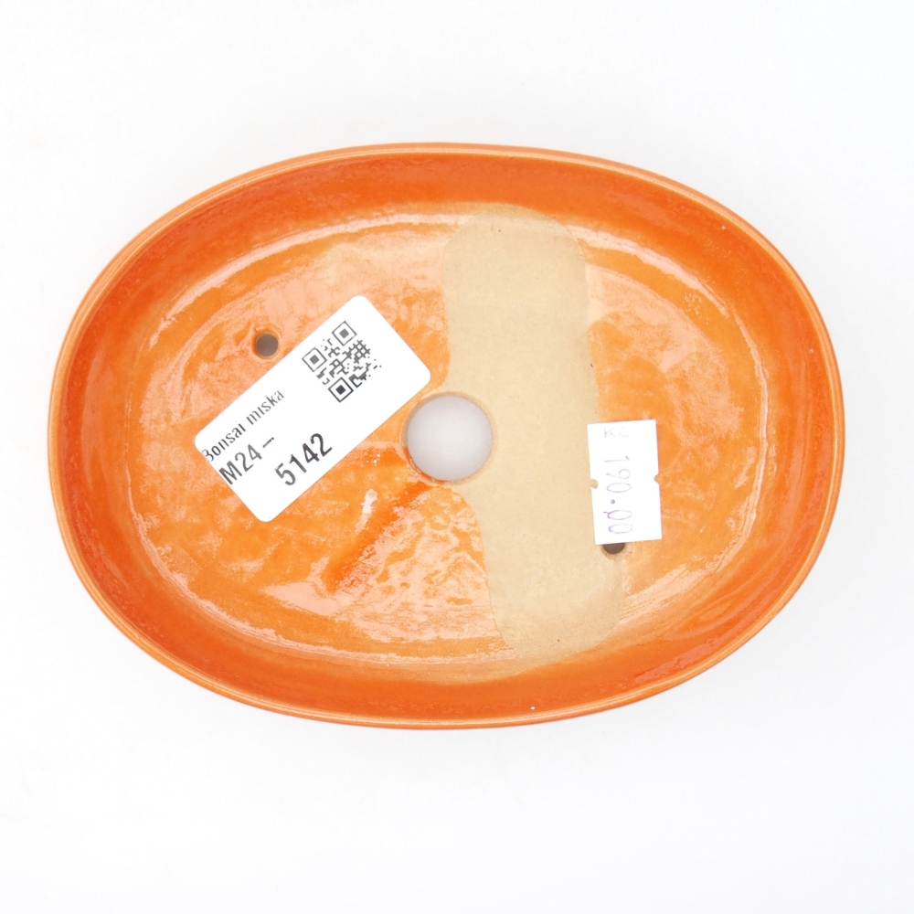Ceramic bonsai bowl  13 x 10 x 2,5 cm, color orange