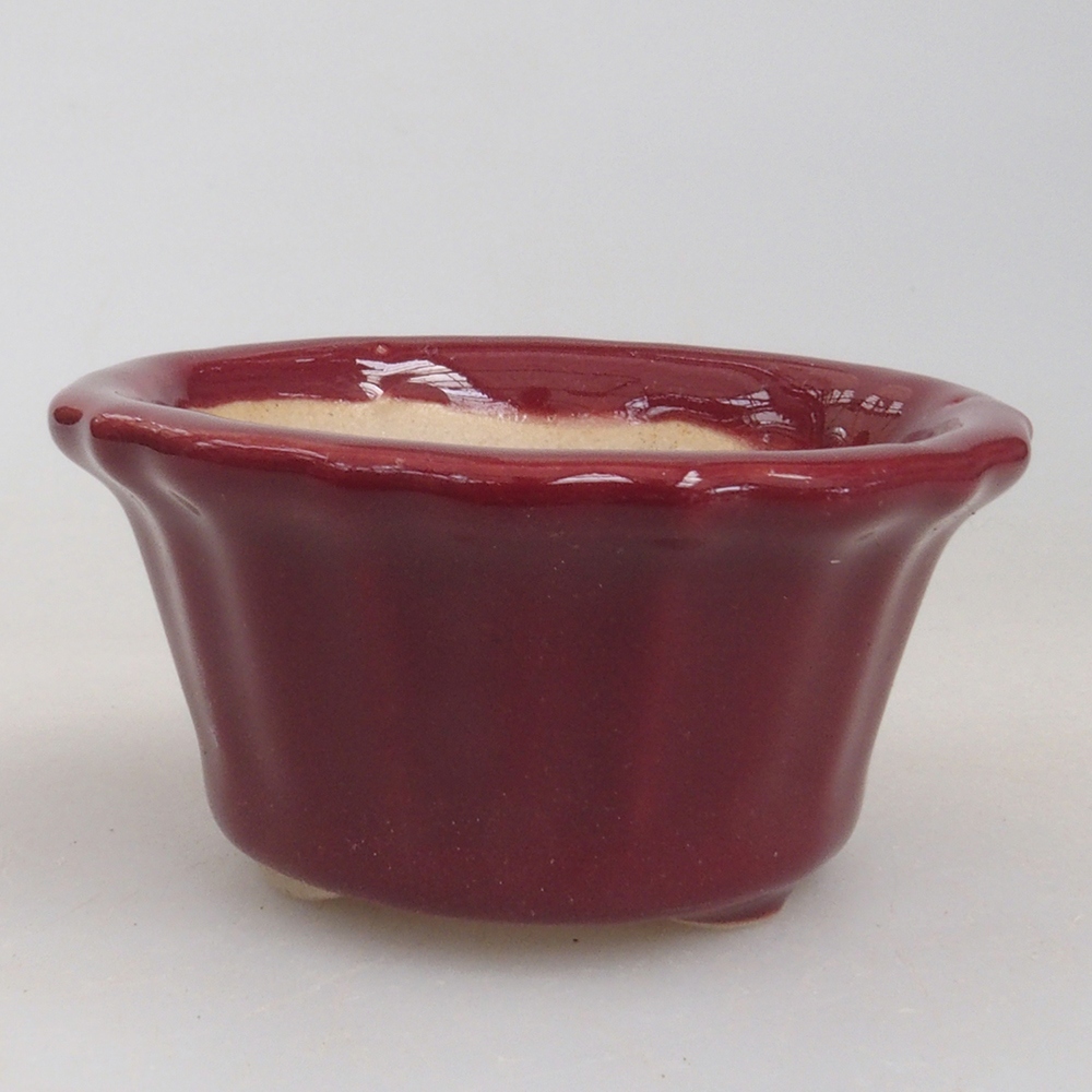 Mini bonsai bowl 5 x 5 x 2,5 cm, color burgundy