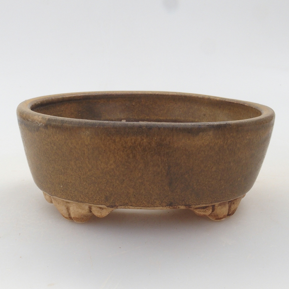 Ceramic bonsai bowl 9 x 8 x 3,5 cm, color brown