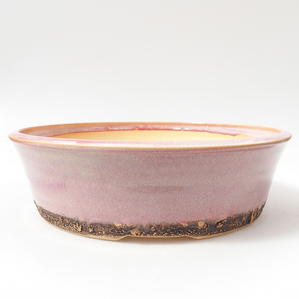 Ceramic bonsai bowl 26 x 26 x 7,5 cm, color pink