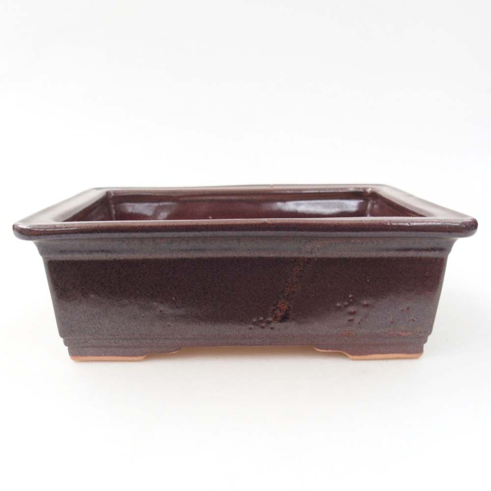 Ceramic bonsai bowl 16 x 12 x 4,5 cm, color brown