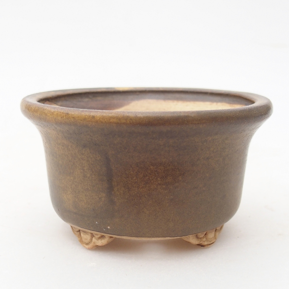 Ceramic bonsai bowl 9 x 9 x 3,5 cm, color brown
