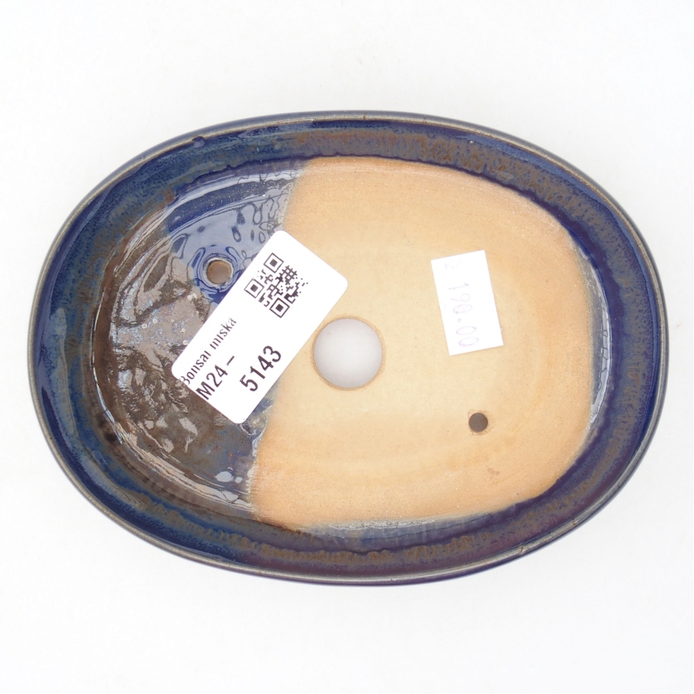 Ceramic bonsai bowl  13 x 10 x 2,5 cm, color blue