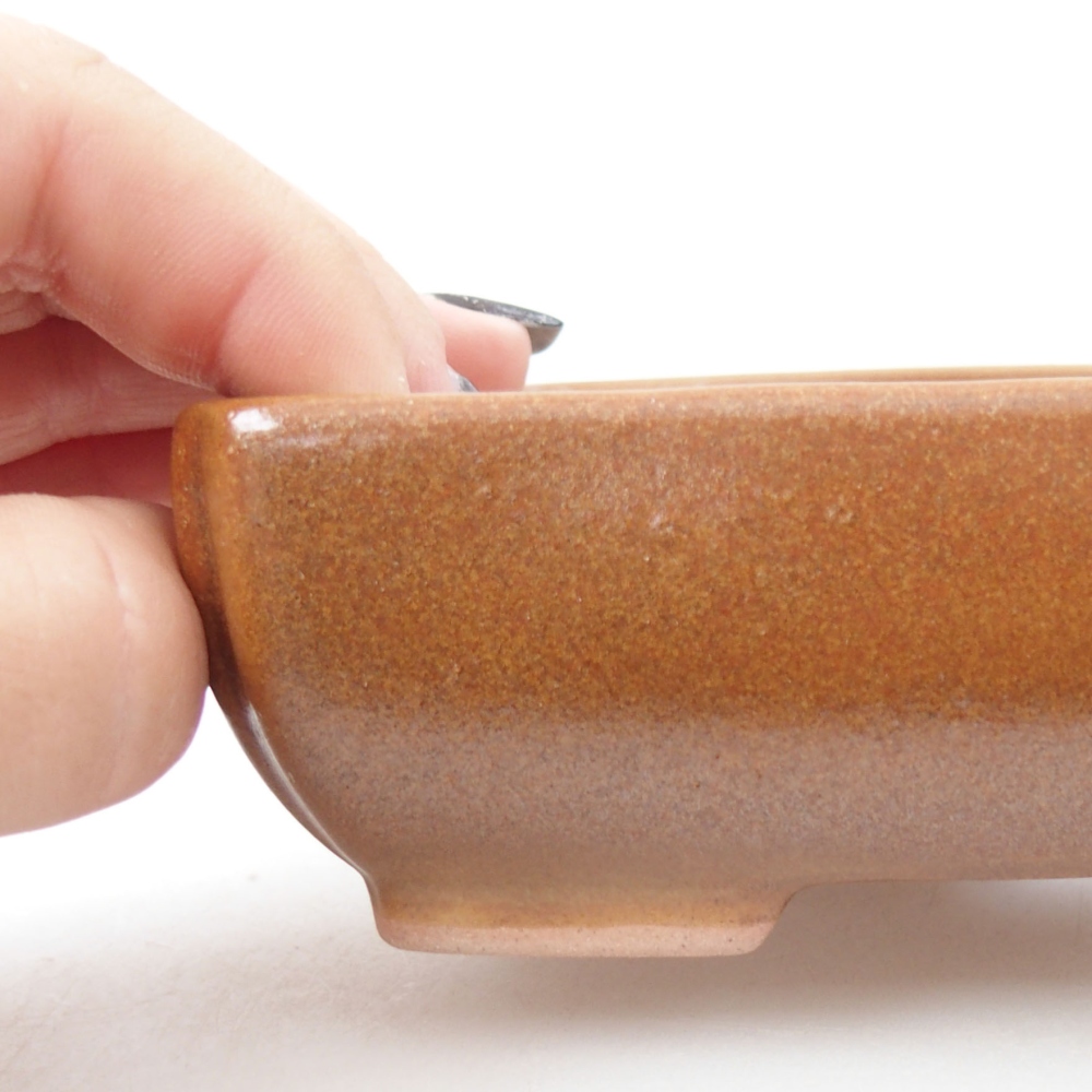 Ceramic bonsai bowl 14 x 11 x 4 cm, color brown