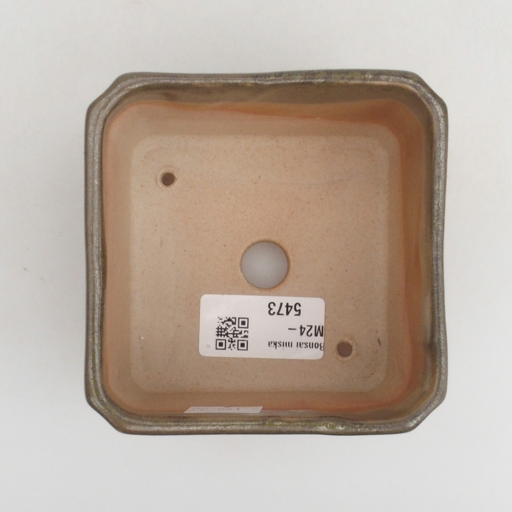 Ceramic bonsai bowl 9,5 x 9,5 x 7 cm, color green