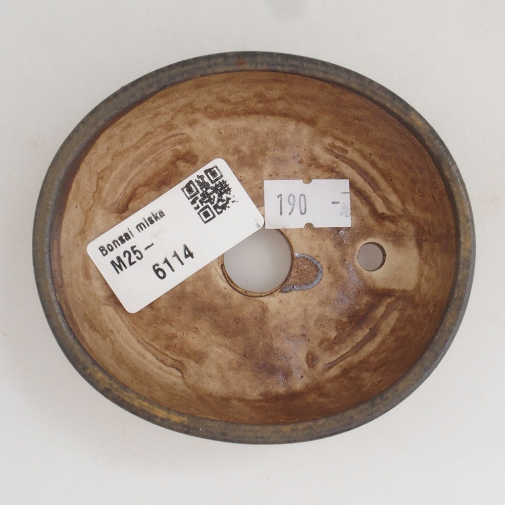 Ceramic bonsai bowl 9,5 x 8 x 3 cm, color brown