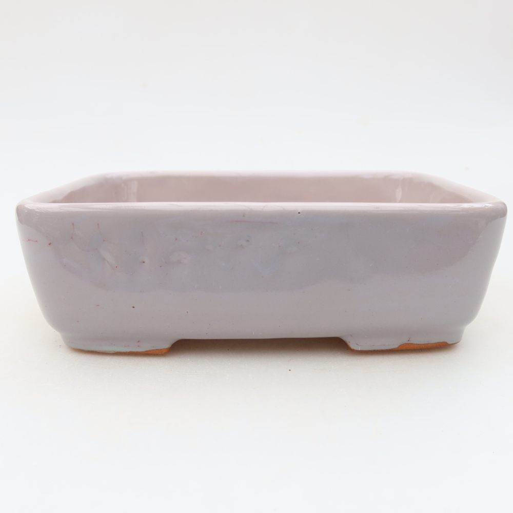 Ceramic bonsai pot, 15 x 12.5 x 4.5 cm, purple