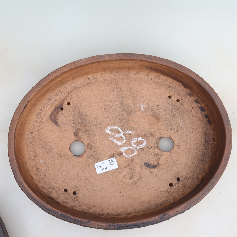 Ceramic bonsai pot, 38 x 30 x 7.5 cm, brown