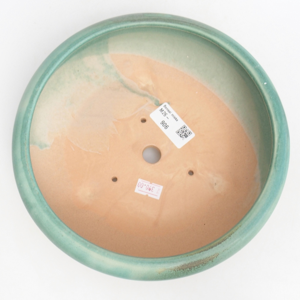 Ceramic bonsai bowl 21 x 21 x 7 cm, green