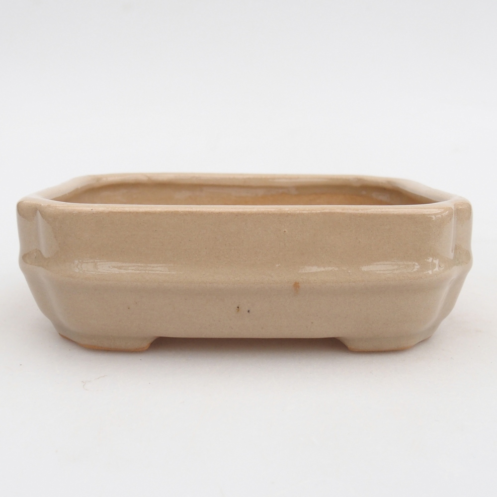 Ceramic bonsai bowl 12 x 10 x 4 cm, colour beige