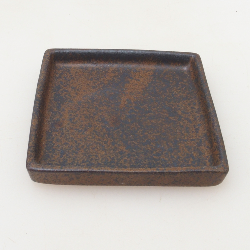 Bonsai bowl square S - 8 x 8 x 1 cm - brown