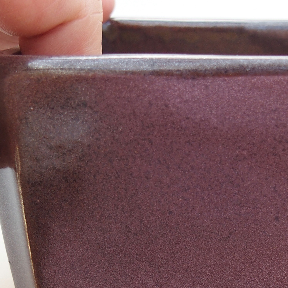 Ceramic bonsai bowl 9 x 9 x 7 cm, brown