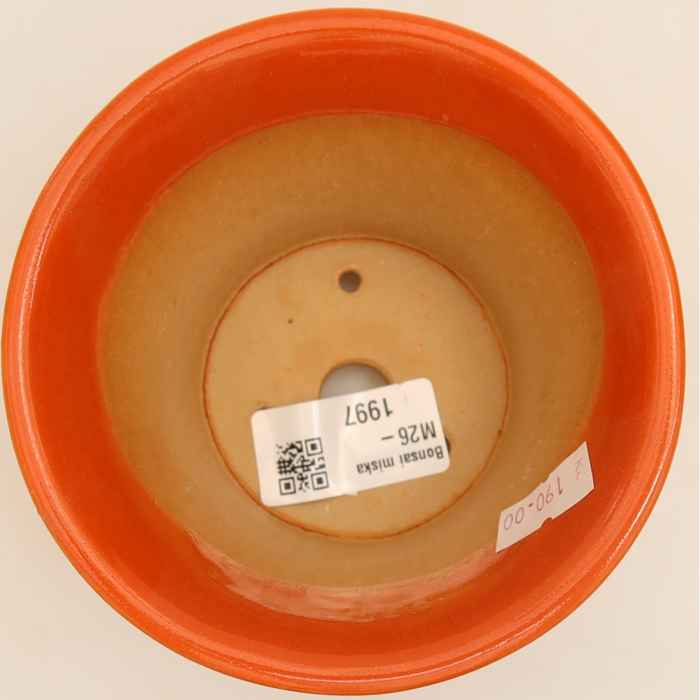 Ceramic bonsai pot, 11 x 11 x 7 cm, orange