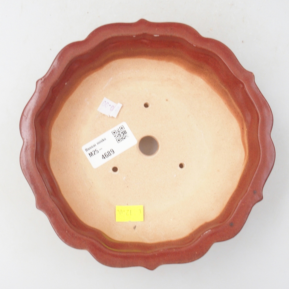 Ceramic bonsai bowl 18 x 18 x 5 cm, color pink