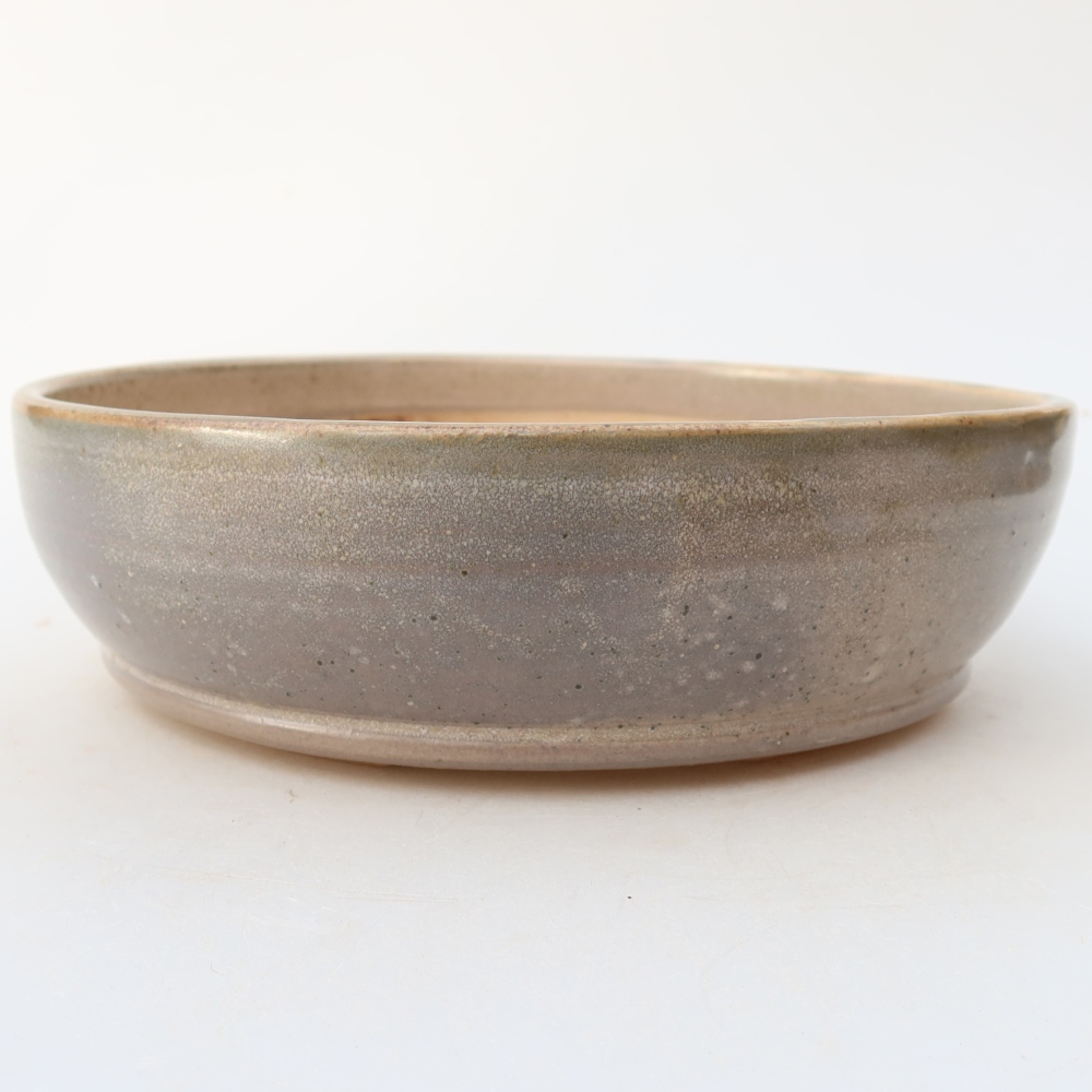 Ceramic bonsai pot, 19 x 19 x 5.5 cm, beige