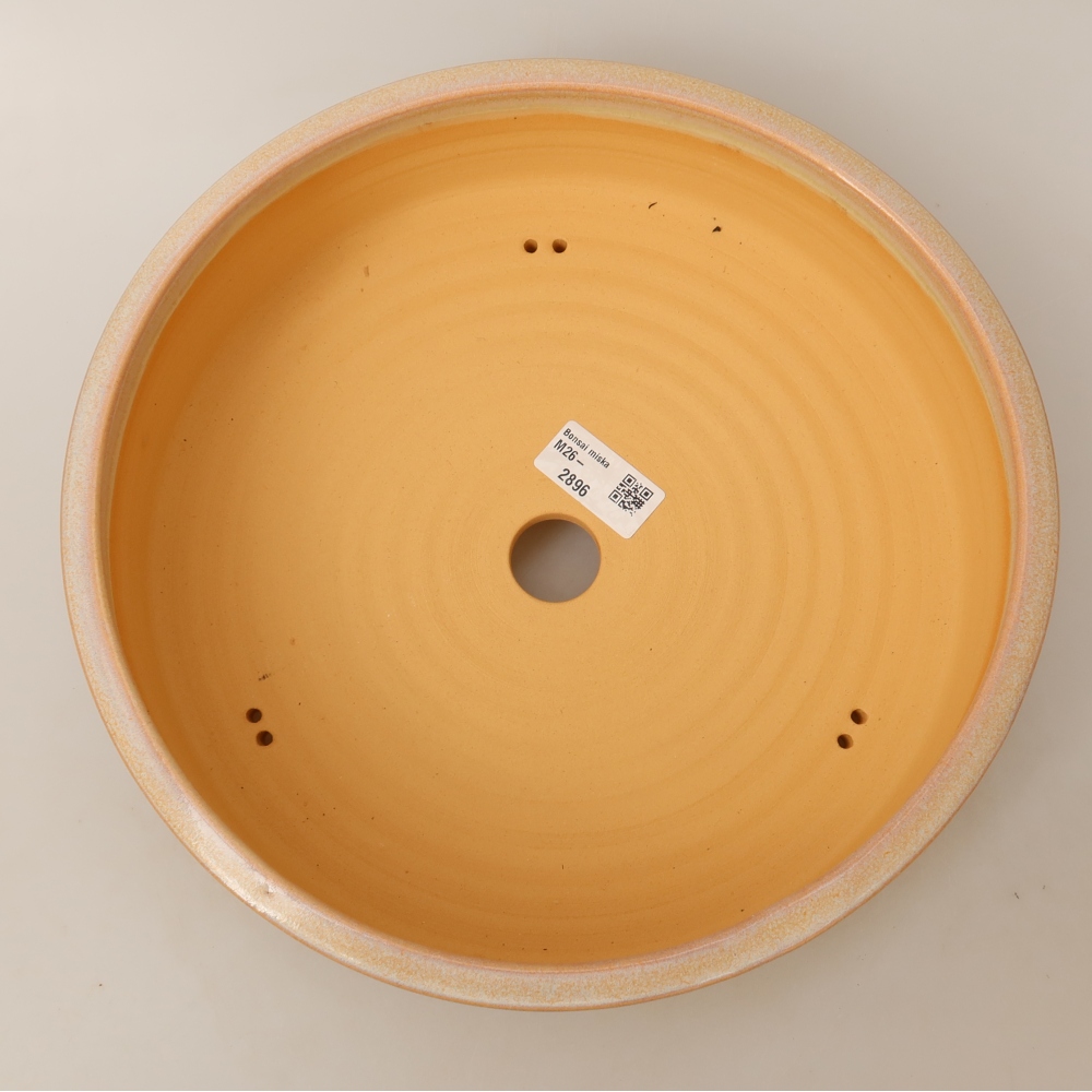 Ceramic bonsai pot, 27.5 x 27.5 x 7.5 cm, beige