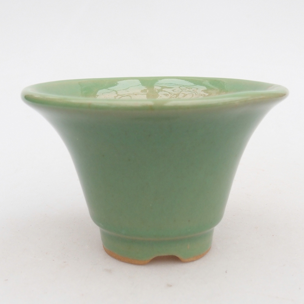 Ceramic bonsai bowl 10,5 x 10,5 x 7 cm, green