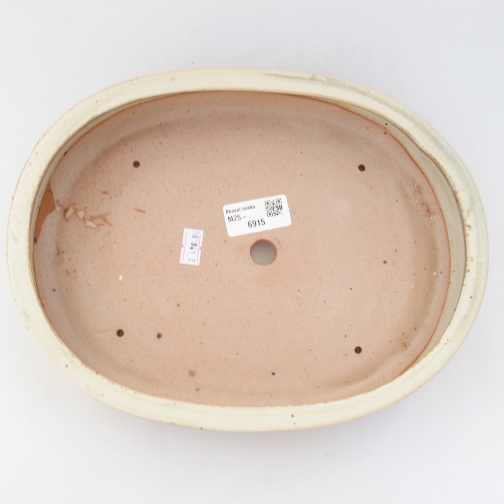 Ceramic bonsai bowl 27 x 21 x 5 cm, green