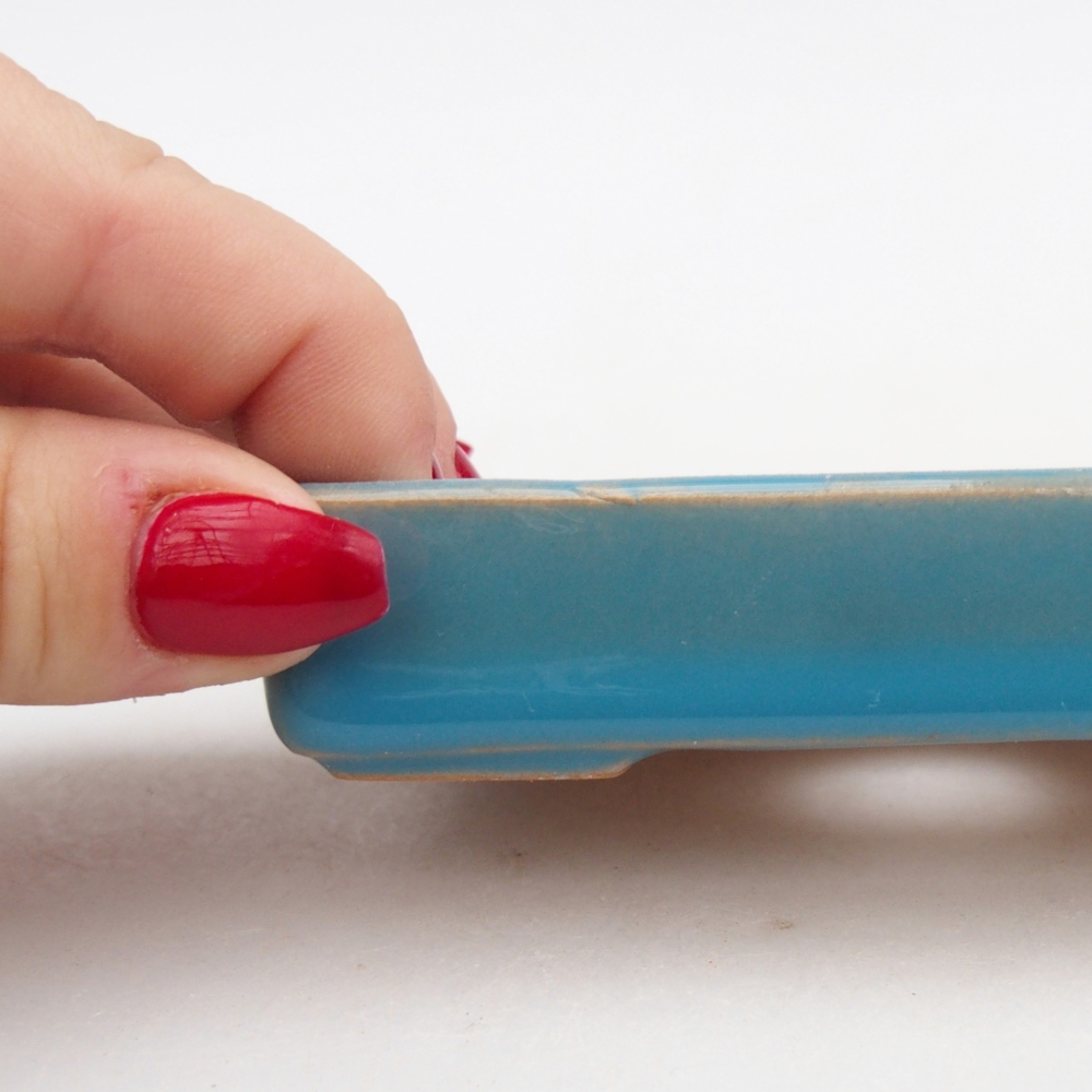 Ceramic bonsai bowl 10,5 x 7 x 2 cm, colour blue