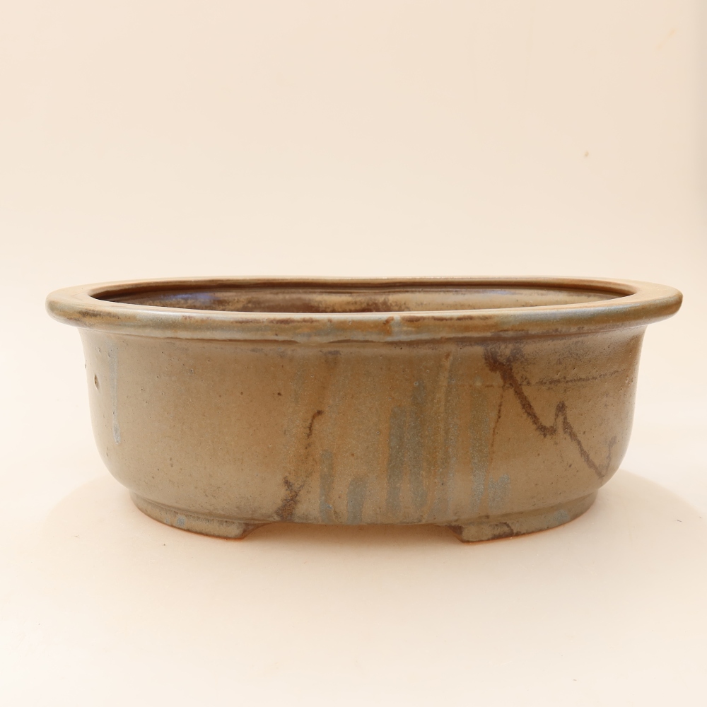 Ceramic bonsai pot, 23 x 19 x 8 cm, brown